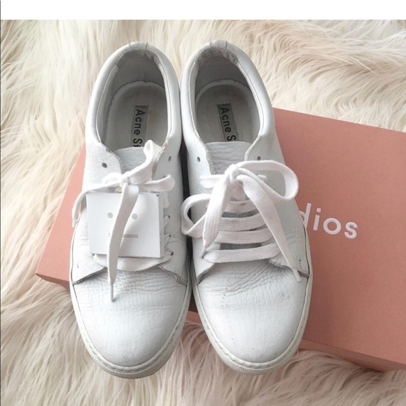 Acne studios white grain leather Adriana sneakers - Picture 5 of 7